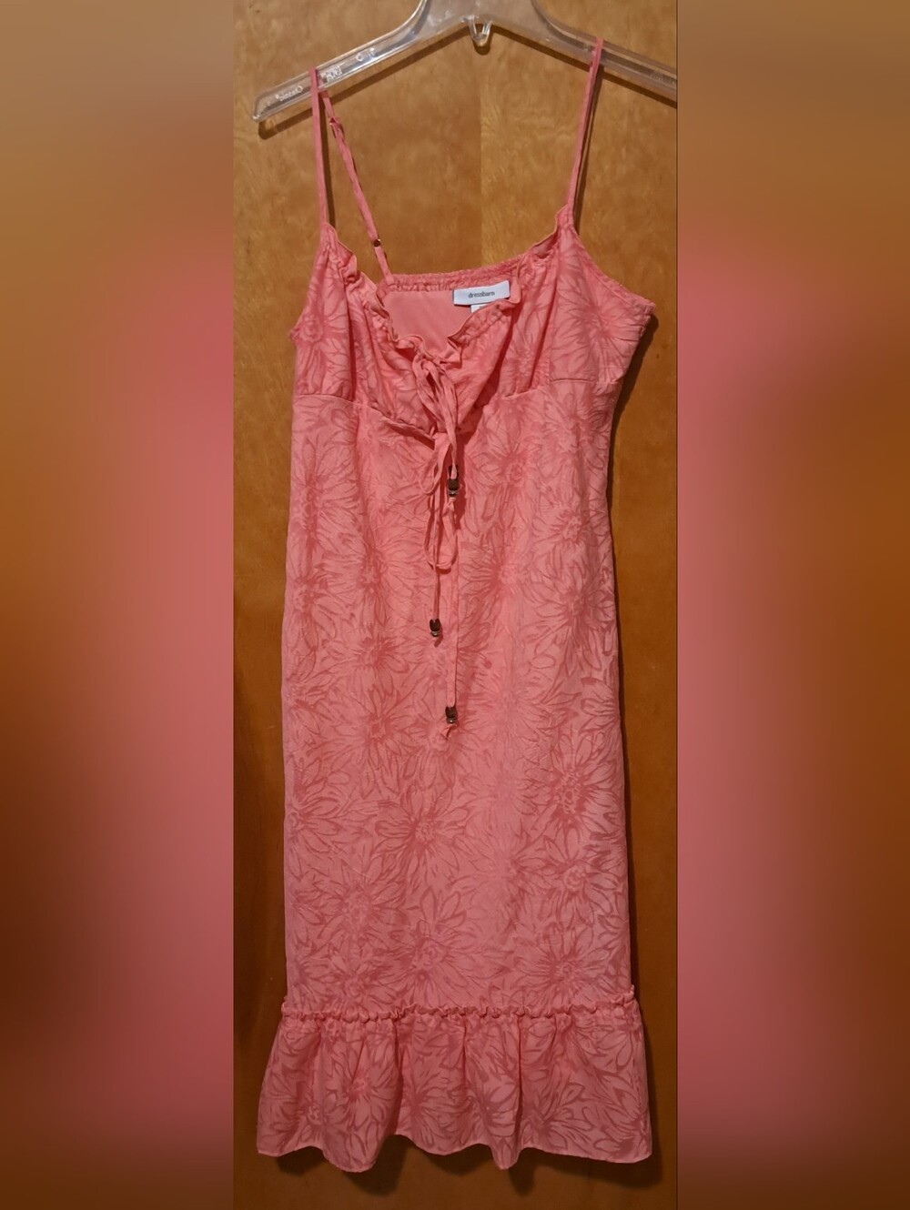 Dressbarn Jacquard Floral Pink Sundress